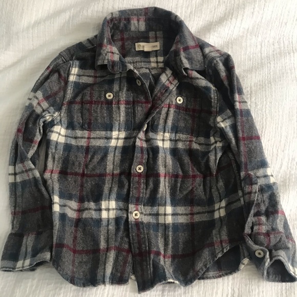 Tucker and Tate Grey Plaid Flannel Shirt 3 Toddler - Picture 2 of 8